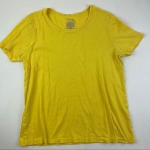 Time And Tru Tshirt Womens XL Yellow Round Neck Short Sleeve